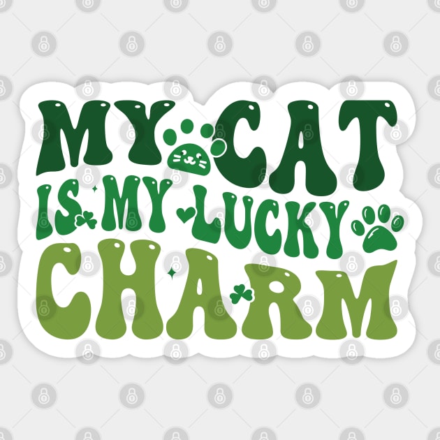 My Cat is My lucky charm Sticker by MZeeDesigns